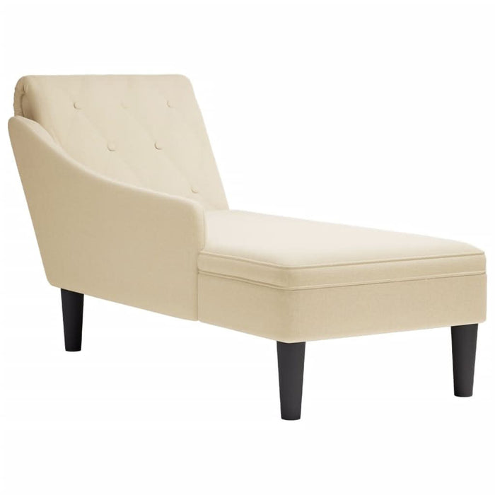 Șezlong cu pernă și cotieră dreaptă, crem, textil - WALTI WALTI