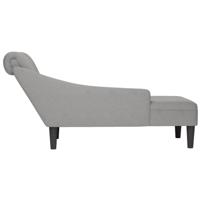 Șezlong cu pernă și cotieră dreaptă, gri nor, textil - WALTI WALTI