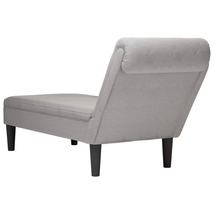 Șezlong cu pernă și cotieră dreaptă, gri nor, textil - WALTI WALTI