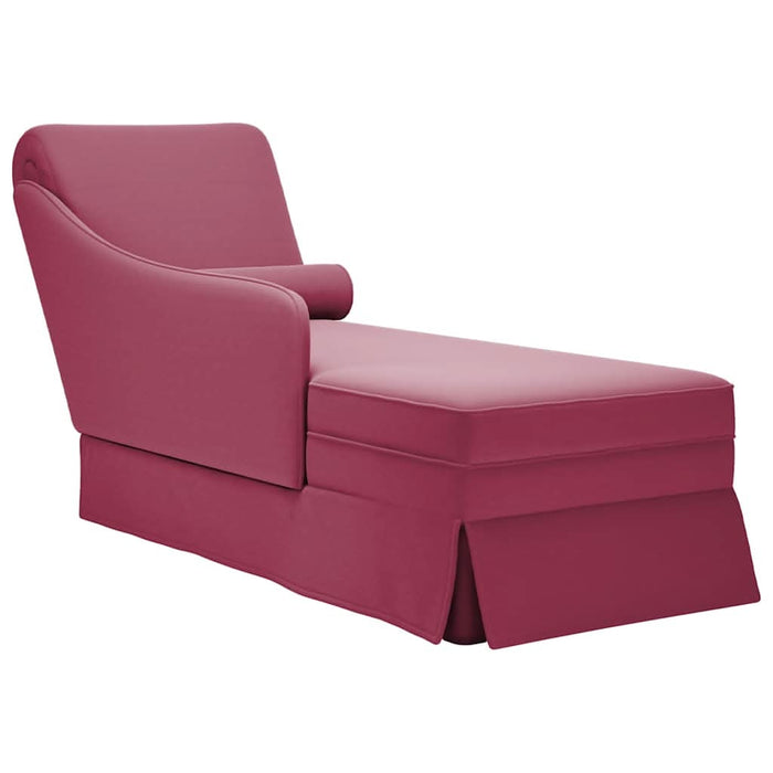 Șezlong cu șezlong și cotieră dreaptă Wine Red Velvet - WALTI WALTI
