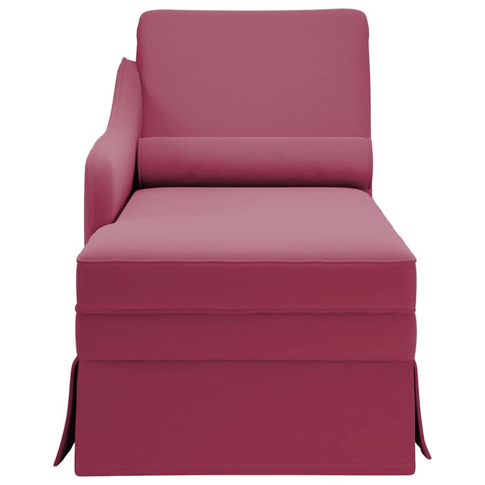 Șezlong cu șezlong și cotieră dreaptă Wine Red Velvet - WALTI WALTI