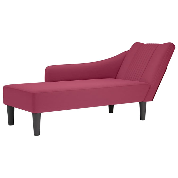 Sezlong cu cotiera dreapta Wine Red Velvet - WALTI WALTI