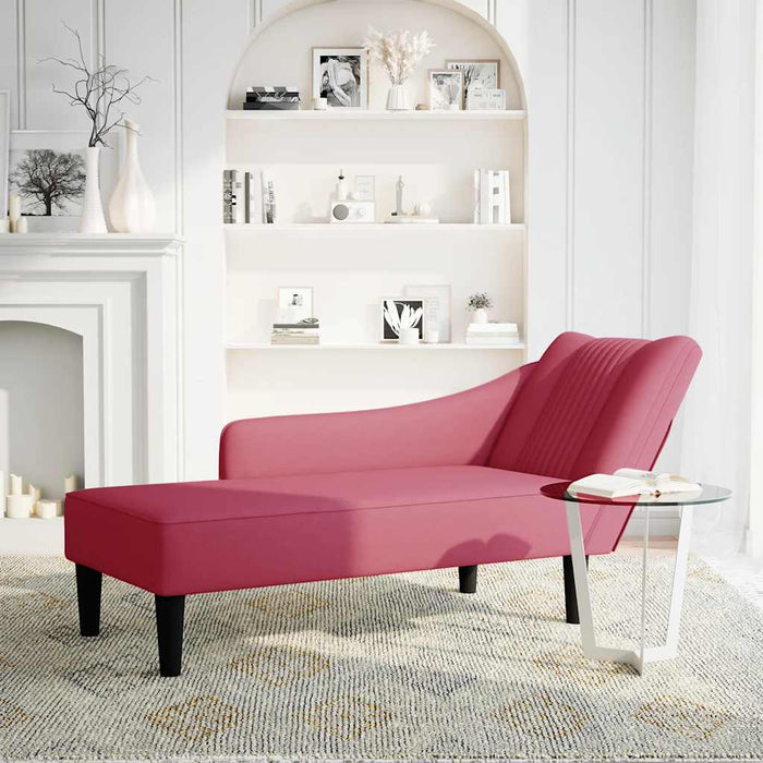 Sezlong cu cotiera dreapta Wine Red Velvet - WALTI WALTI