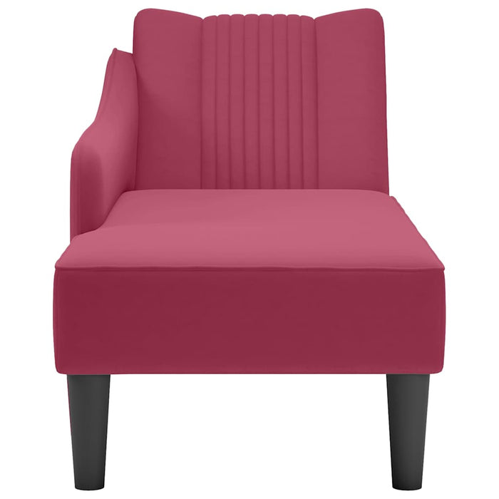 Sezlong cu cotiera dreapta Wine Red Velvet - WALTI WALTI