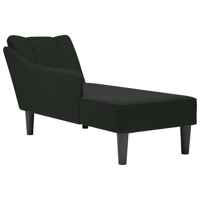 Sezlong cu cotiera dreapta catifea neagra - WALTI WALTI