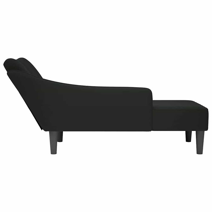 Sezlong cu cotiera dreapta catifea neagra - WALTI WALTI