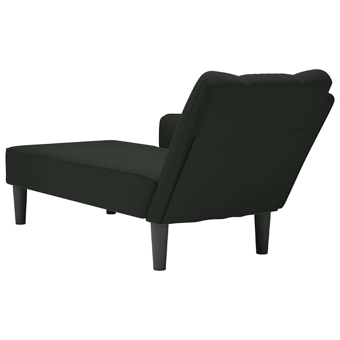 Sezlong cu cotiera dreapta catifea neagra - WALTI WALTI