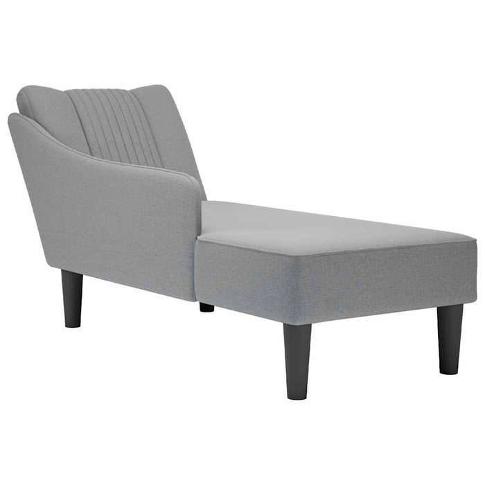 Sezlong cu cotieră dreaptă din material gri deschis - WALTI WALTI