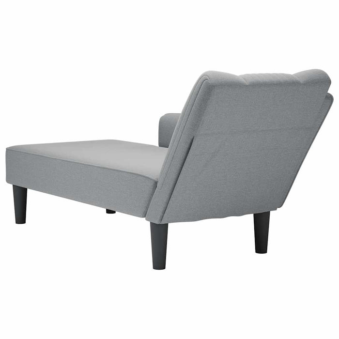 Sezlong cu cotieră dreaptă din material gri deschis - WALTI WALTI