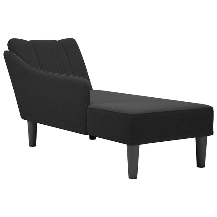 Sezlong cu cotieră dreaptă din material negru - WALTI WALTI