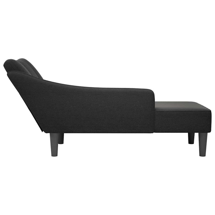 Sezlong cu cotieră dreaptă din material negru - WALTI WALTI