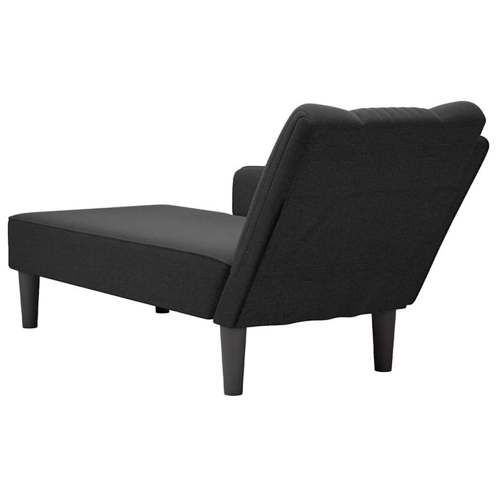 Sezlong cu cotieră dreaptă din material negru - WALTI WALTI