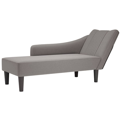Sezlong cu cotieră dreaptă din material taupe - WALTI WALTI