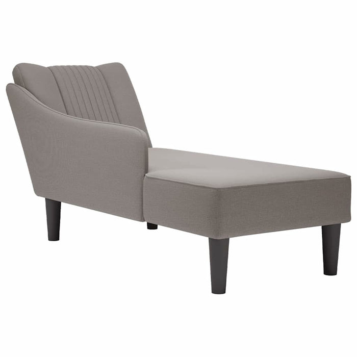 Sezlong cu cotieră dreaptă din material taupe - WALTI WALTI