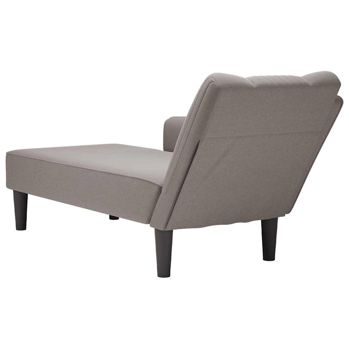 Sezlong cu cotieră dreaptă din material taupe - WALTI WALTI