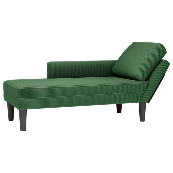 Șezlong cu pernă, țesătură verde închis din velur - WALTI WALTI