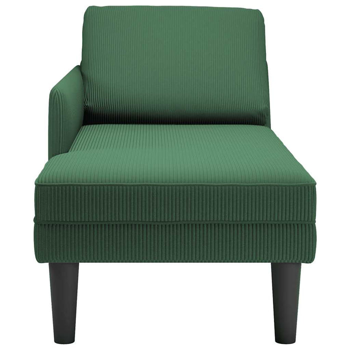 Șezlong cu pernă, țesătură verde închis din velur - WALTI WALTI