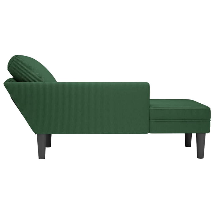 Șezlong cu pernă, țesătură verde închis din velur - WALTI WALTI