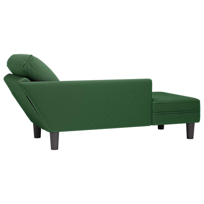 Șezlong cu pernă, țesătură verde închis din velur - WALTI WALTI