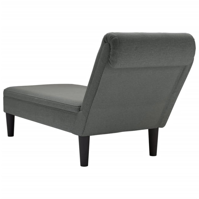 Șezlong cu pernă și cotieră dreaptă, gri închis, textil - WALTI WALTI