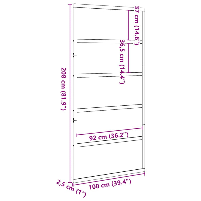 Ușă de hambar, alb, 100x208 cm, lemn masiv de pin - WALTI WALTI