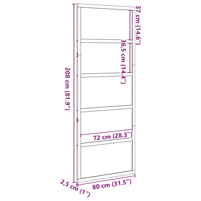 Ușă de hambar, alb, 80x208 cm, lemn masiv de pin - WALTI WALTI