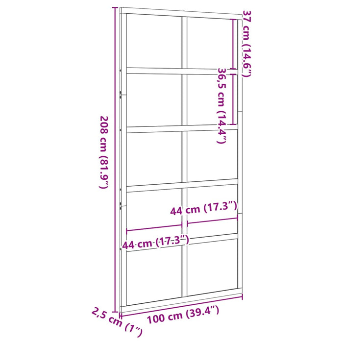 Ușă de hambar, alb, 100x208 cm, lemn masiv de pin - WALTI WALTI