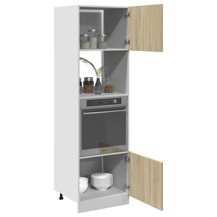Dulap cuptor microunde “Lyon”, stejar Sonoma, 60 x 57 x 207 cm WALTI