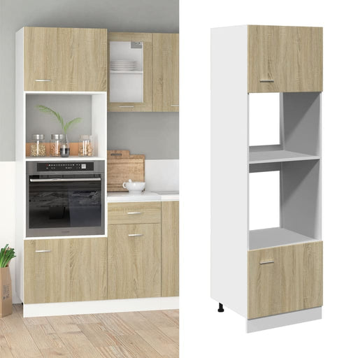 Dulap cuptor microunde “Lyon”, stejar Sonoma, 60 x 57 x 207 cm - WALTI WALTI