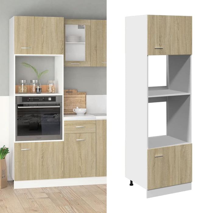 Dulap cuptor microunde “Lyon”, stejar Sonoma, 60 x 57 x 207 cm WALTI