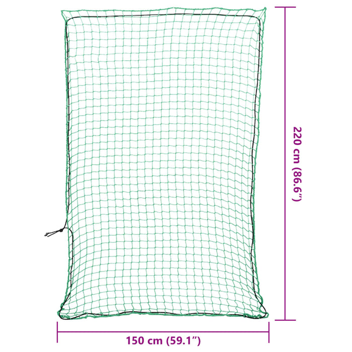 Plasă de remorcă cu funie elastică, verde, 2,2x1,5 m, PP - WALTI WALTI