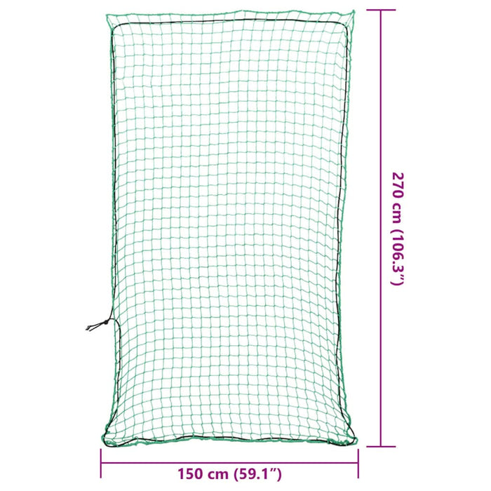 Plasă de remorcă cu funie elastică, verde, 2,7x1,5 m, PP - WALTI WALTI