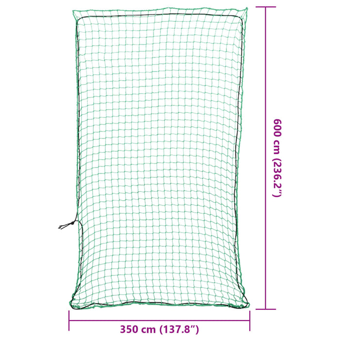 Plasă de remorcă cu funie elastică, verde, 6x3,5 m, PP - WALTI WALTI