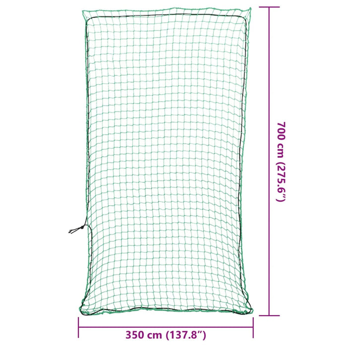 Plasă de remorcă cu funie elastică, verde, 7x3,5 m, PP - WALTI WALTI