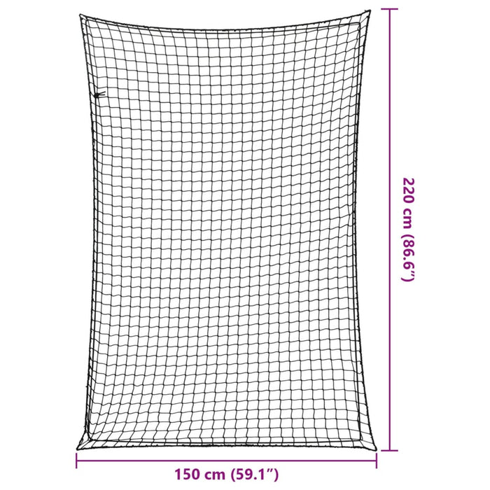 Plasă de remorcă cu funie elastică, negru, 2,2x1,5 m, PP - WALTI WALTI