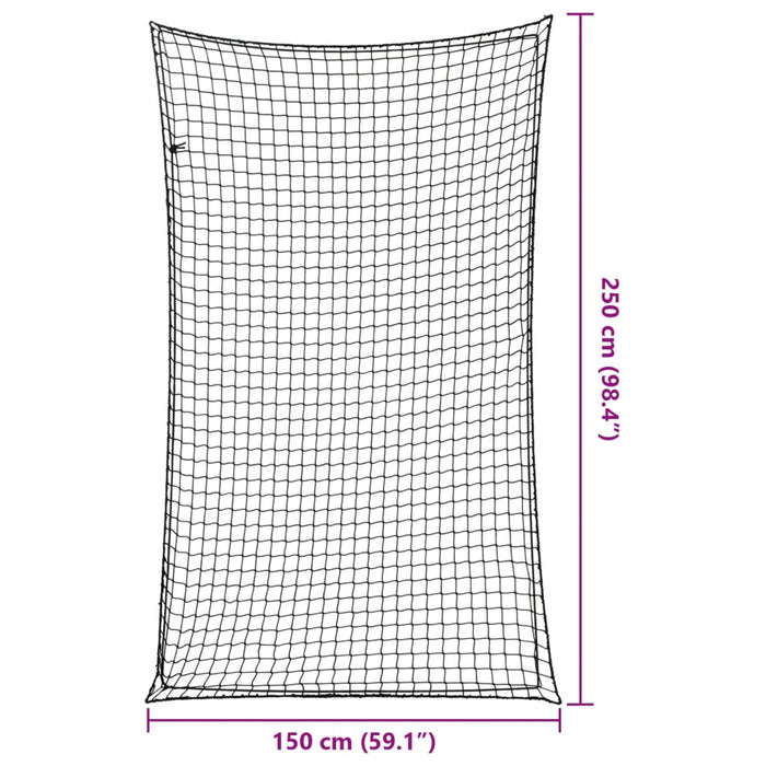 Plasă de remorcă cu funie elastică, negru, 2,5x1,5 m, PP - WALTI WALTI