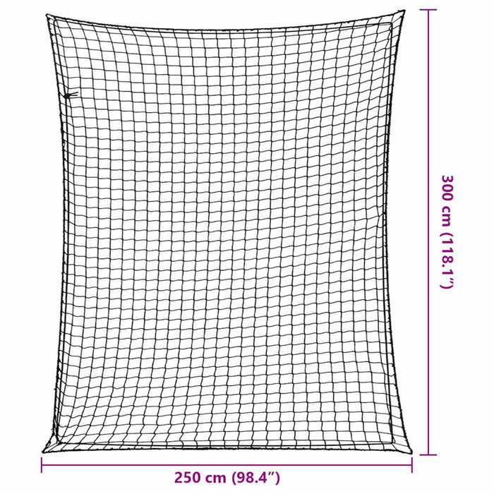 Plasă de remorcă cu funie elastică, negru, 3x2,5 m, PP - WALTI WALTI