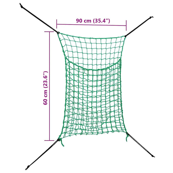 Plase pentru fân, 2 buc, verde, dreptunghiulară, 90x60 m, PP - WALTI WALTI
