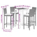 Set bar de grădină, 5 piese, gri, lemn masiv acacia/ poliratan - WALTI WALTI
