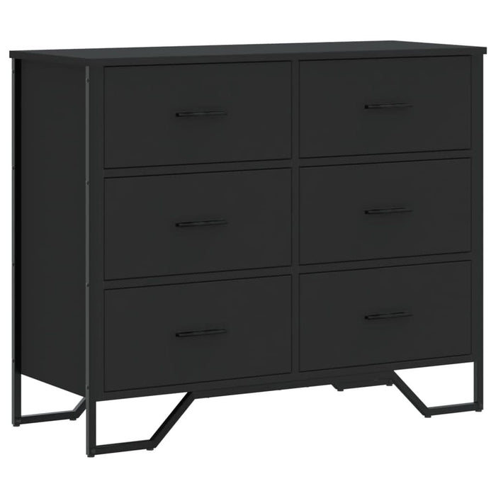 Comodă cu sertare, negru, 91x35,5x74,5 cm, lemn prelucrat - WALTI WALTI