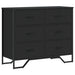 Comodă cu sertare, negru, 91x35,5x74,5 cm, lemn prelucrat - WALTI WALTI