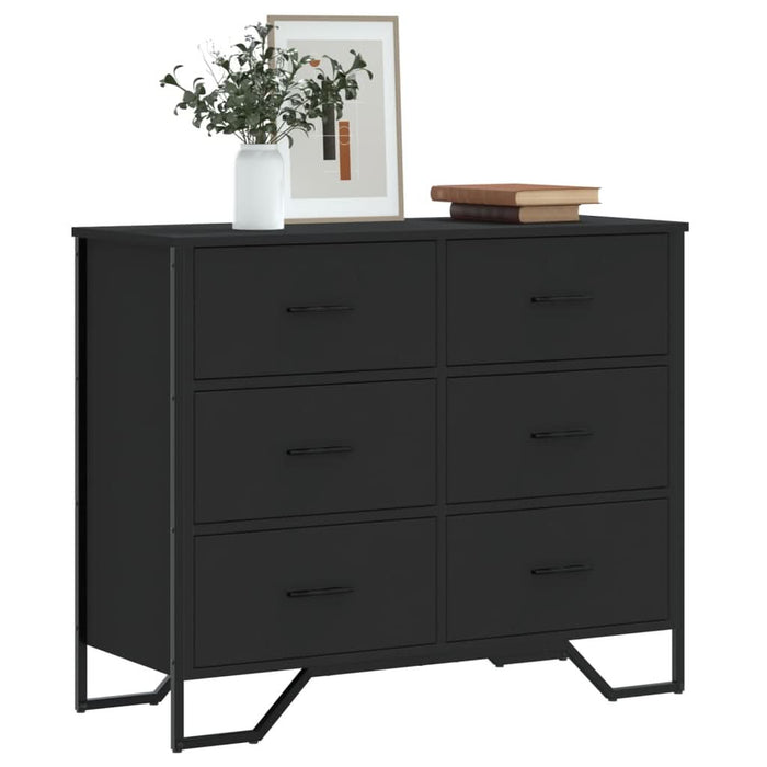 Comodă cu sertare, negru, 91x35,5x74,5 cm, lemn prelucrat - WALTI WALTI