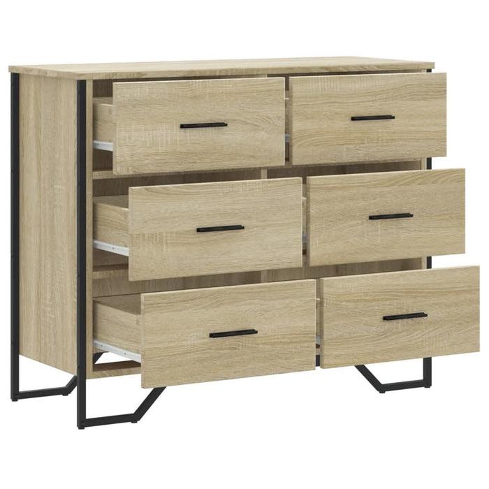 Comodă cu sertare, stejar sonoma 91x35,5x74,5 cm lemn prelucrat - WALTI WALTI