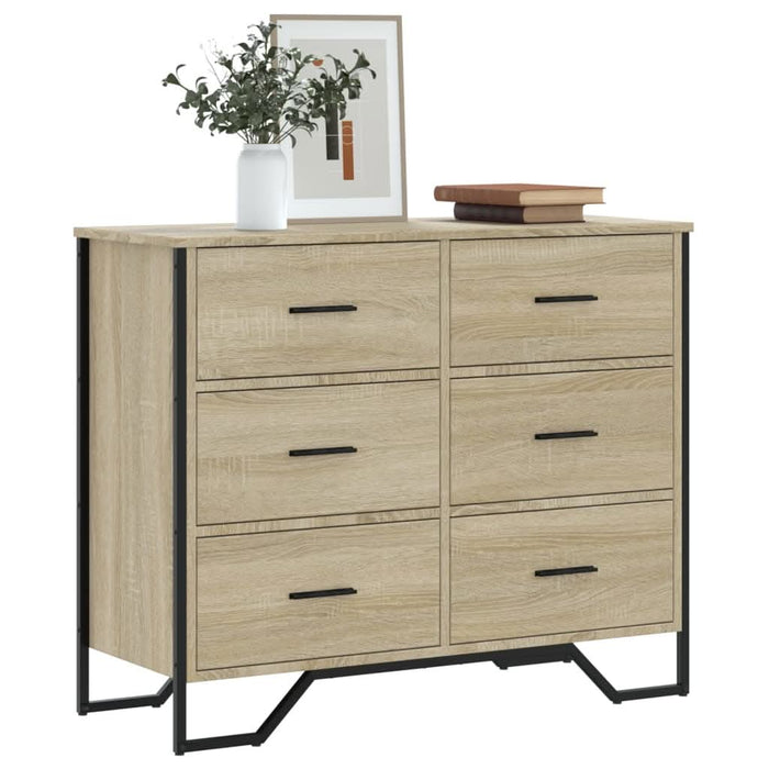 Comodă cu sertare, stejar sonoma 91x35,5x74,5 cm lemn prelucrat - WALTI WALTI