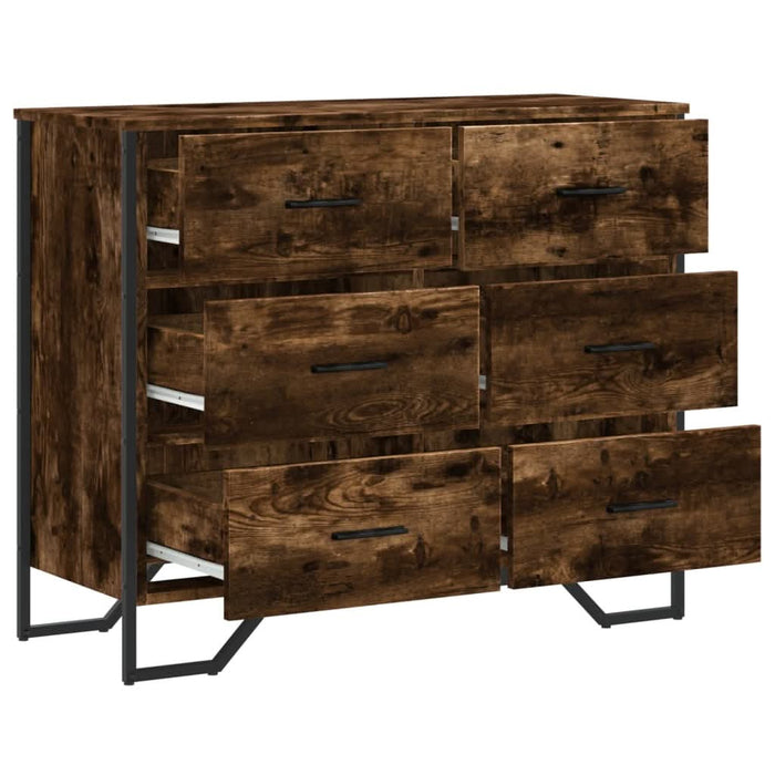 Comodă cu sertare stejar fumuriu 91x35,5x74,5 cm lemn prelucrat - WALTI WALTI