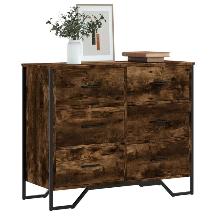 Comodă cu sertare stejar fumuriu 91x35,5x74,5 cm lemn prelucrat - WALTI WALTI