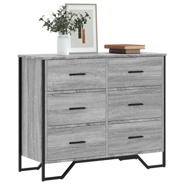 Comodă cu sertare, gri sonoma 91x35,5x74,5 cm lemn prelucrat - WALTI WALTI