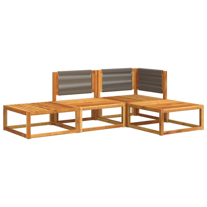 Set canapele de grădină cu 4 piese, lemn de acacia și frânghie WALTI