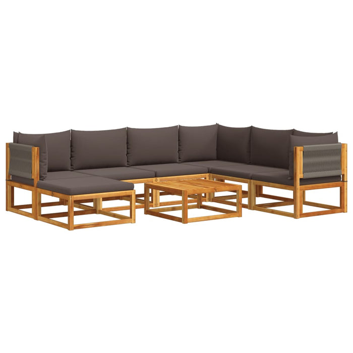 Set canapele de grădină cu 8 piese, lemn de acacia și frânghie WALTI