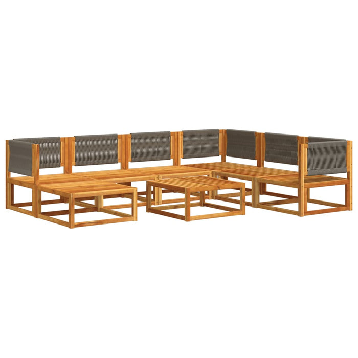 Set canapele de grădină cu 8 piese, lemn de acacia și frânghie WALTI